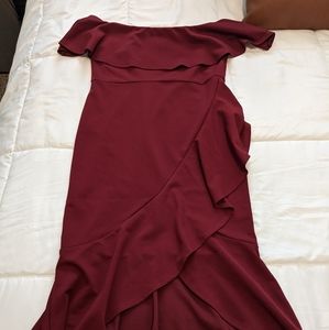 Maroon, off the shoulder, formal dress, size 12